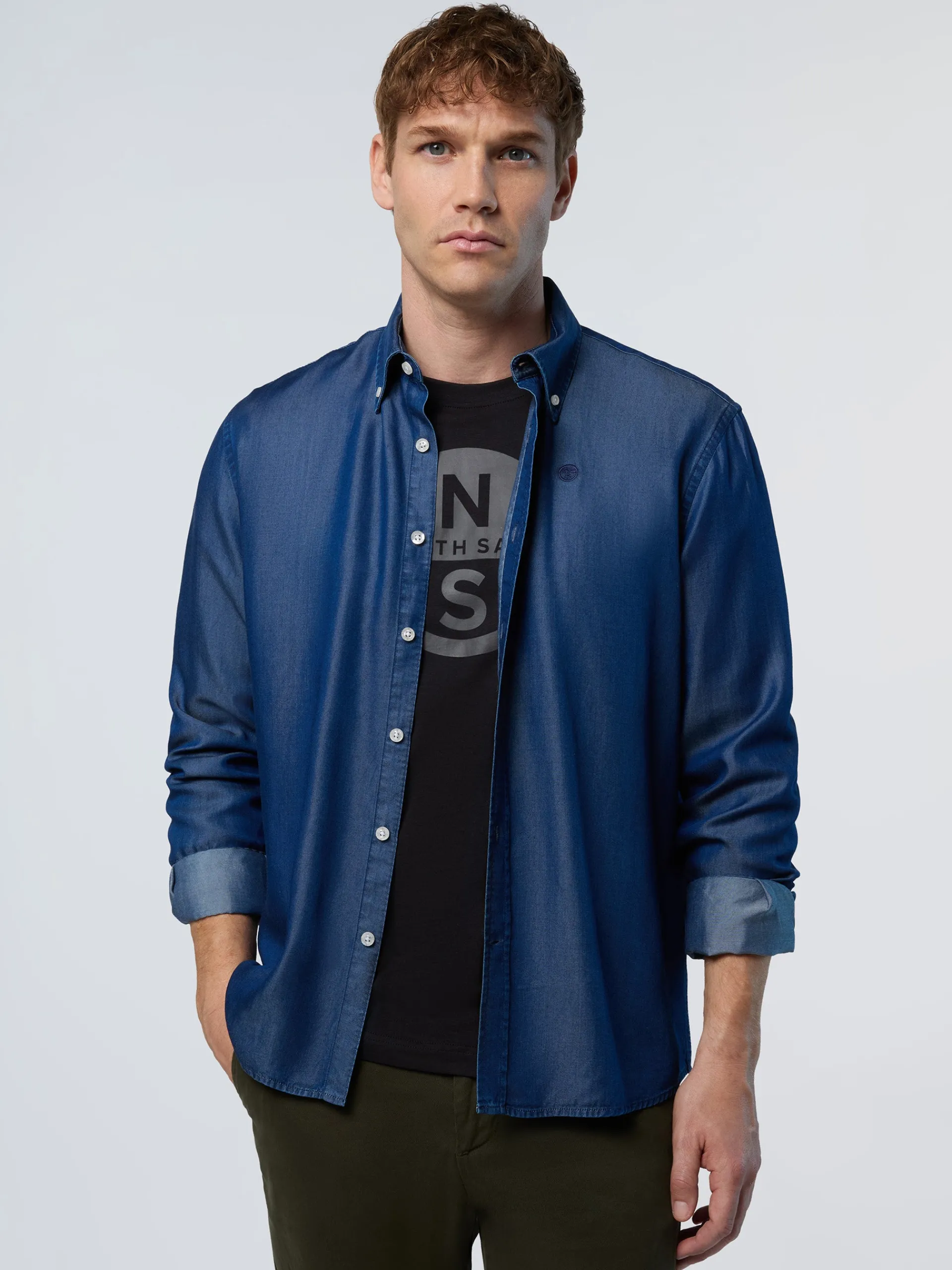 North Sails Camicia button-down in denim TENCEL™*Uomo Camicie