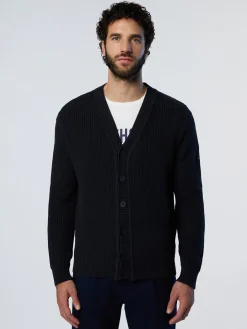 North Sails Cardigan in maglia a coste*Uomo Maglioni E Cardigan
