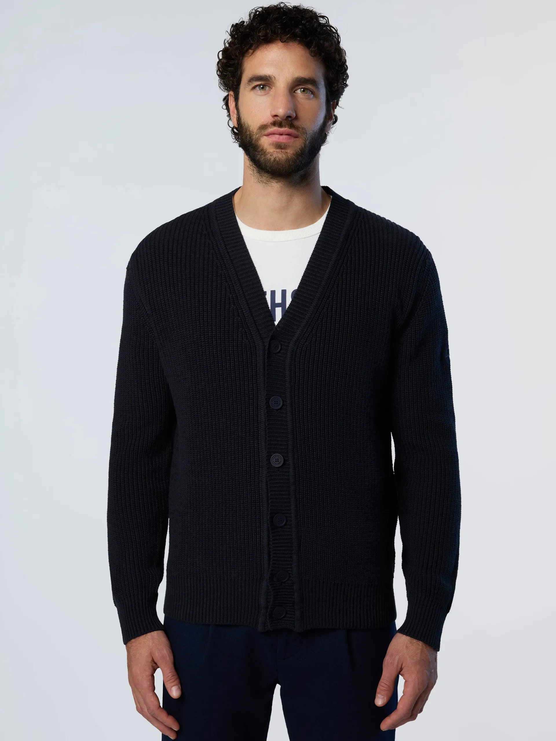 North Sails Cardigan in maglia a coste*Uomo Maglioni E Cardigan