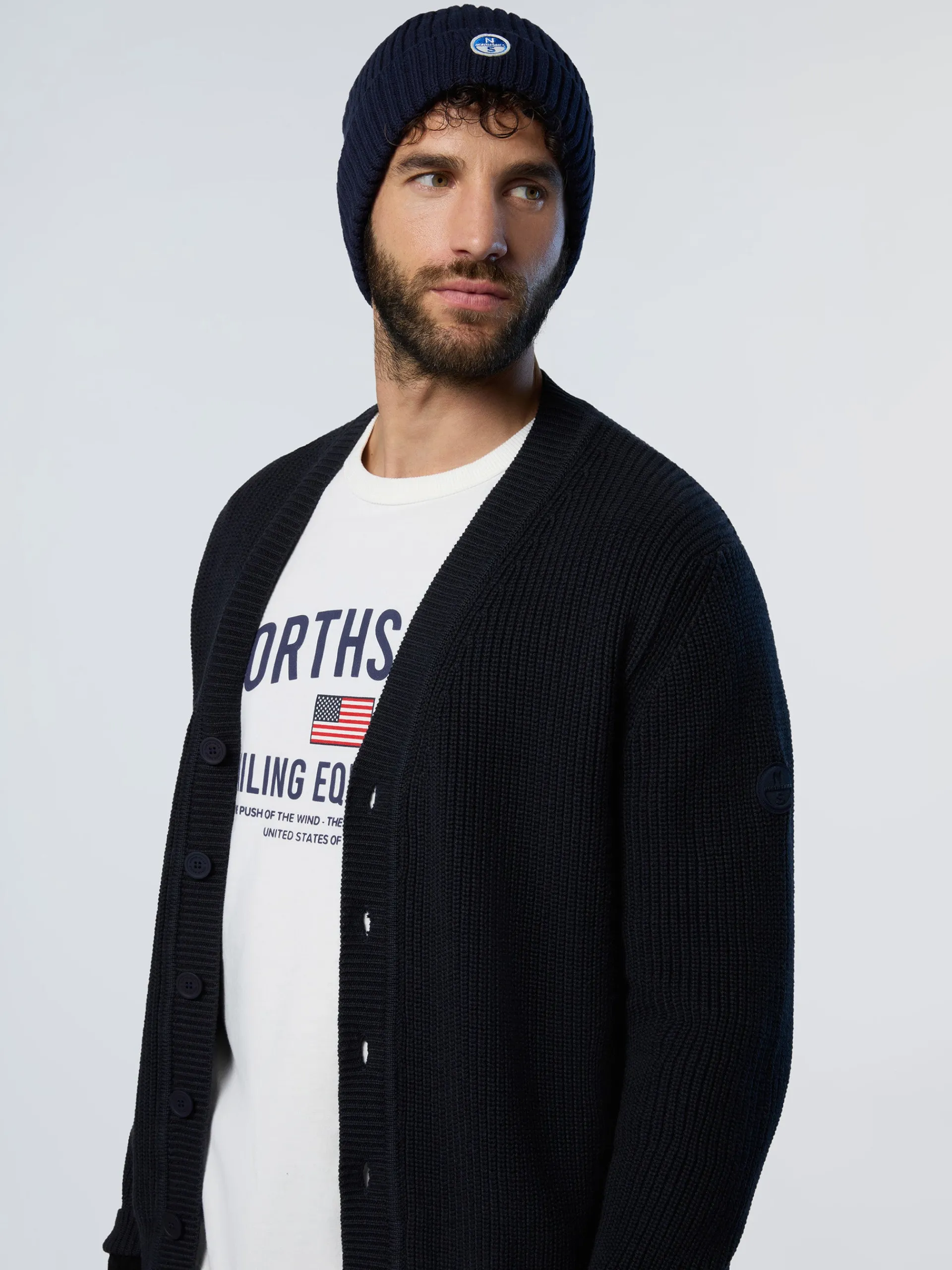 North Sails Cardigan in maglia a coste*Uomo Maglioni E Cardigan