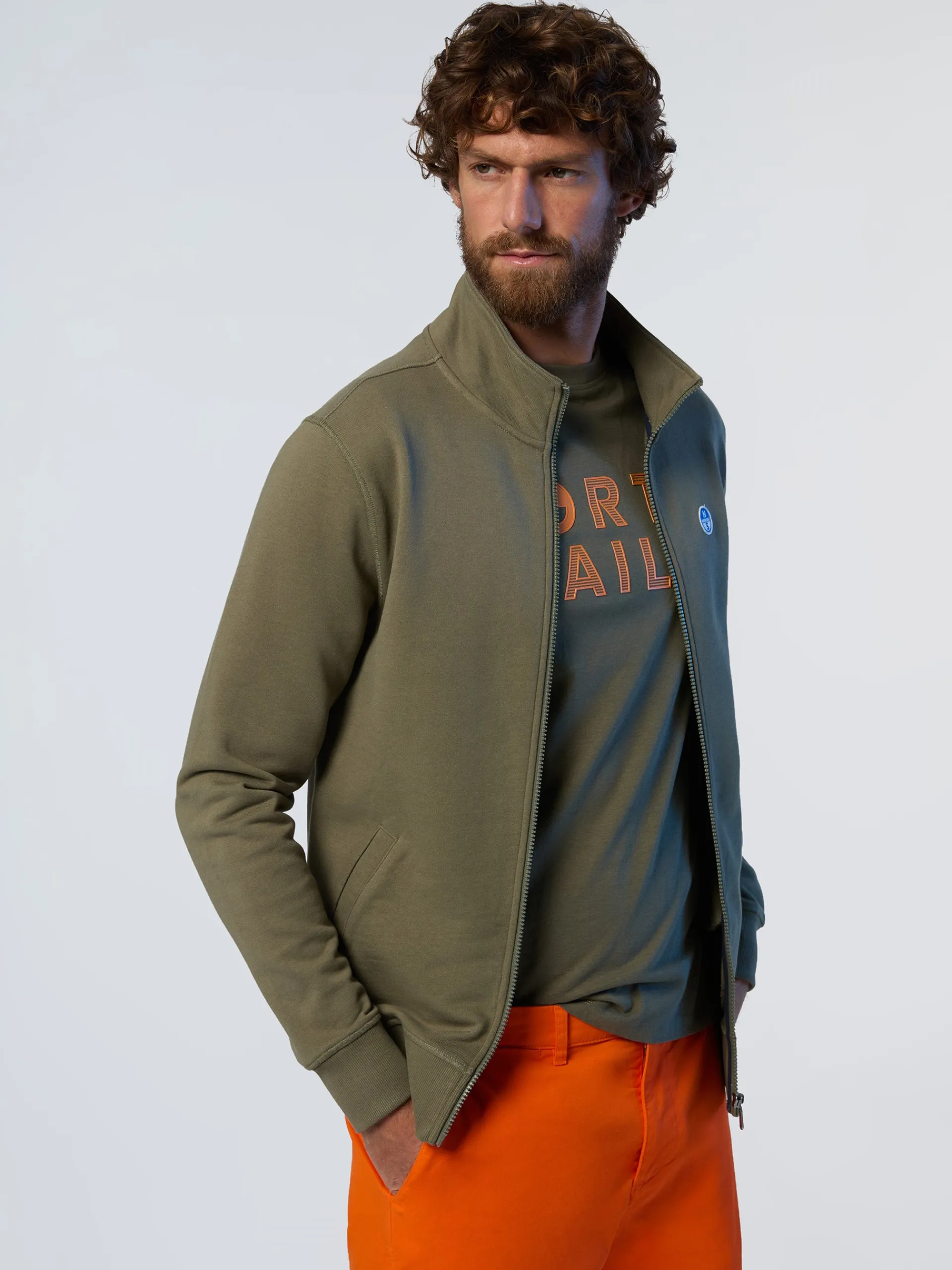 North Sails Felpa con zip e logo*Uomo Outlet|Felpe