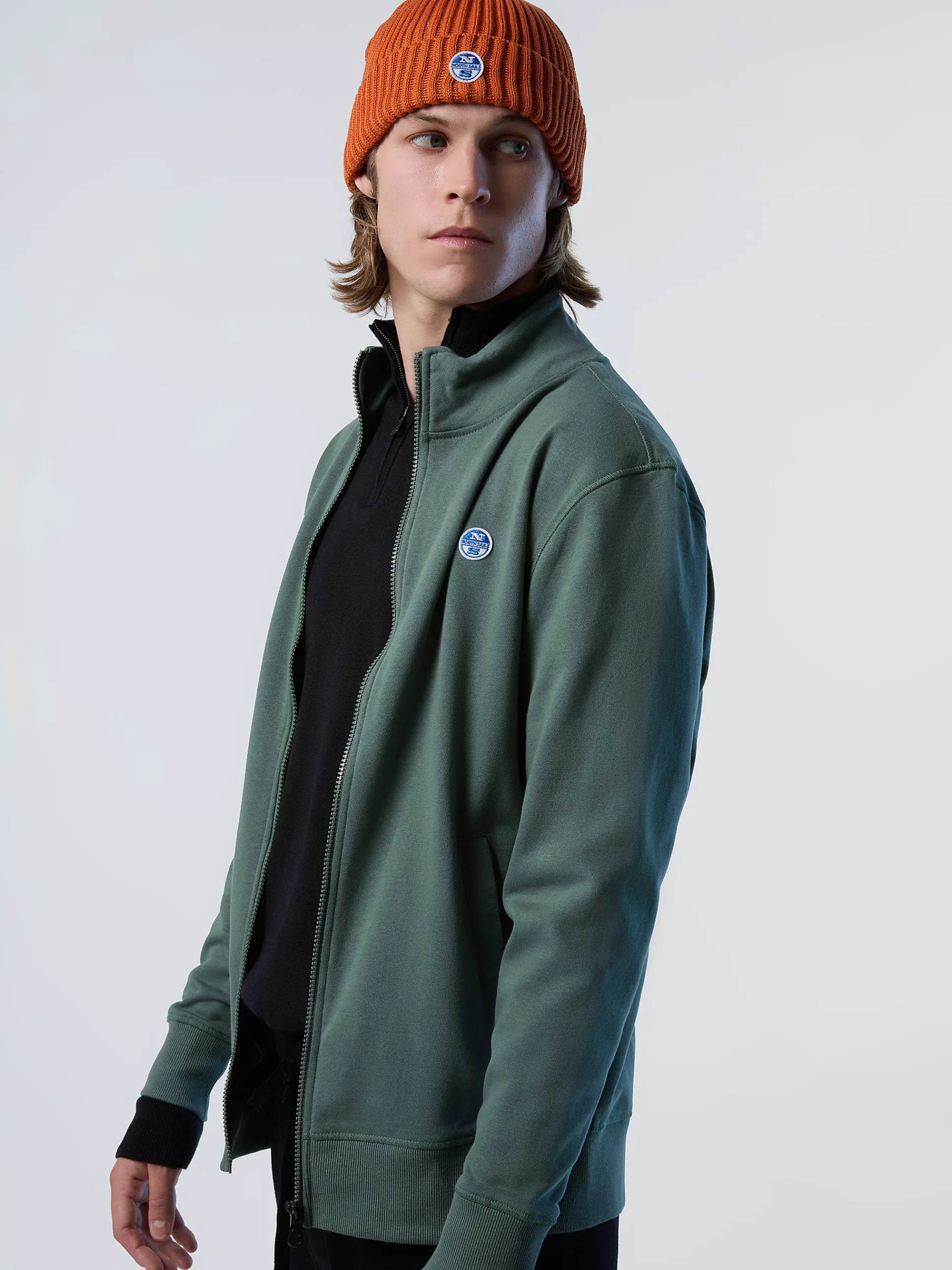 North Sails Felpa con zip in cotone*Uomo Outlet|Felpe