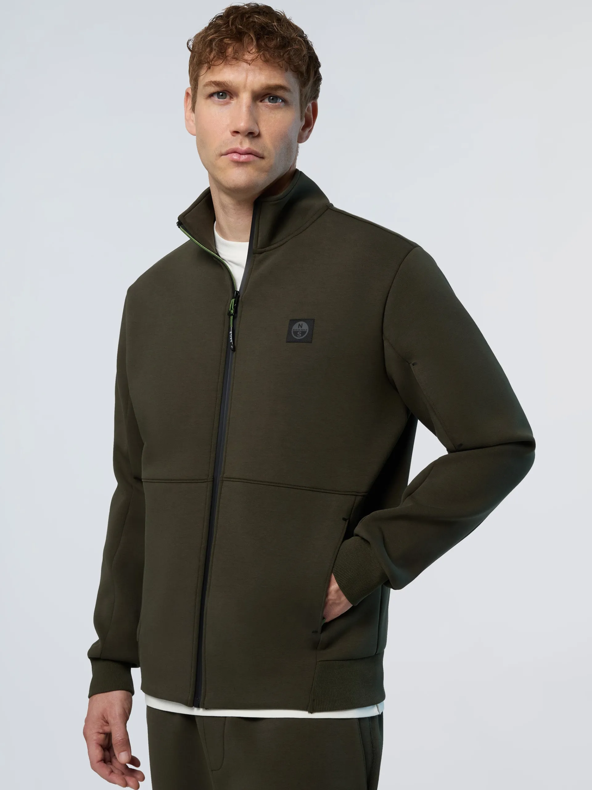 North Sails Felpa in scuba con zip*Uomo Shop By Look|Felpe