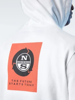 North Sails Felpa stampata con cappuccio*Uomo Outlet|Felpe