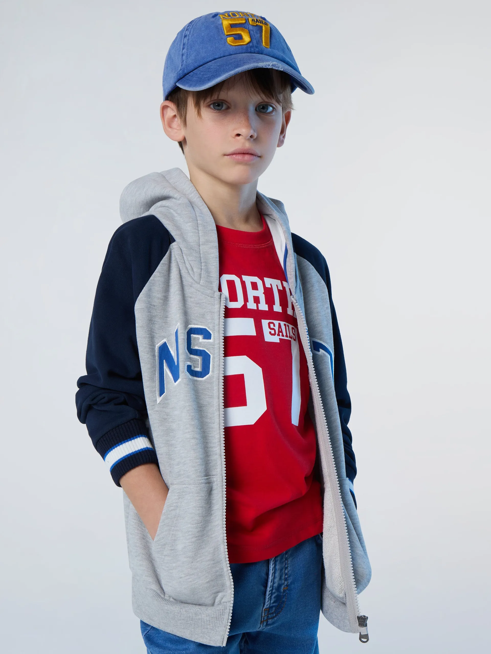 North Sails Felpa varsity con zip* Outlet